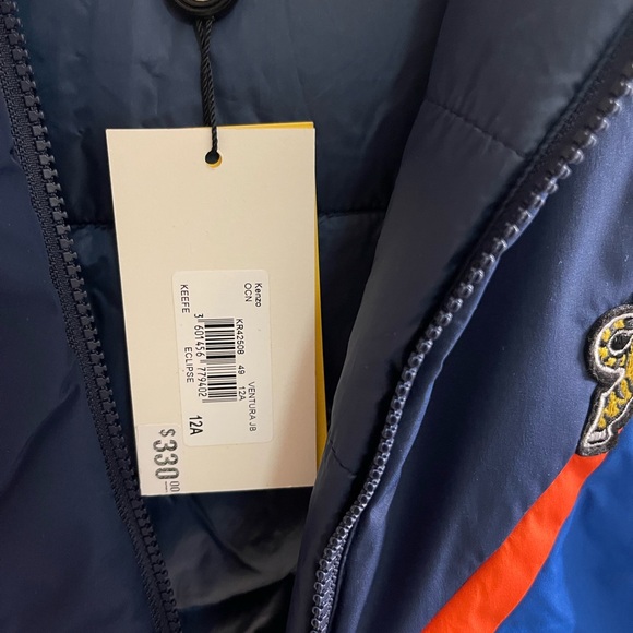 Kenzo Blue and Yellow Puffer Jacket with Sporty Design - Picture 6 of 7